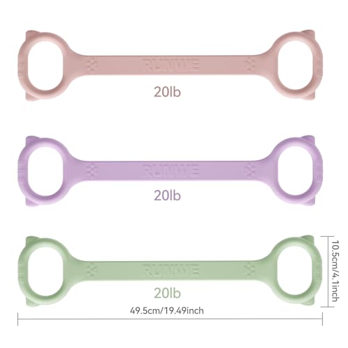 Figure 8 Workout Resistance Band - 3 Elasticities Optional 20 30 40lb, Thicker Durable Arm Back Shoulder Exercise Elastic Rope Yoga Straps Pilates Flexbands, Physical Therapy Stretch Bands - color: 20LB Pink+20LBPurple+20LBGreen