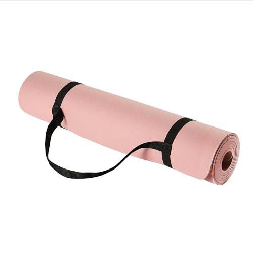Amazon Basics 1/4 Inch Thick TPE Exercise Yoga Mat with Carrying Strap - color: Rose