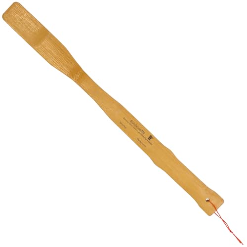 BambooMN 17 Inch Bamboo Wooden Shoe Horn Long Handle for Seniors, Men, Women, 2 Units - color: 17" Shoehorn, size: 2 Units