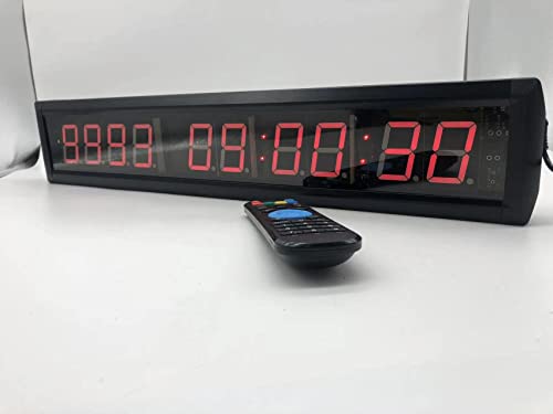 AZOOU 1.8-inch 10 Digits Red Color LED Timer Countdown/Up Wall Mounted Clock with Days Hours Mins Secs