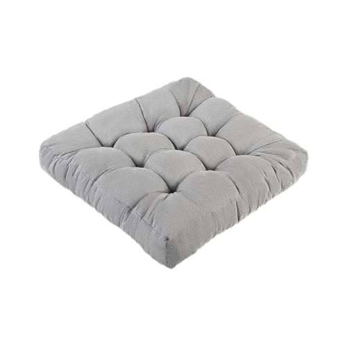 Meditation Floor Cushions, Thickened Floor Pillow for Adults, Large Square Pillows Seat Cushion for Tatami Living Room Yoga, Memory Sponge Block Added, 22x22 Inch, Grey - color: Grey, size: 1pcs