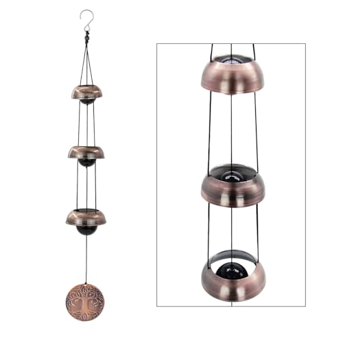 Tree of Life Bell Wind Chimes for Outside, Red Copper Temple - size: F-Tree