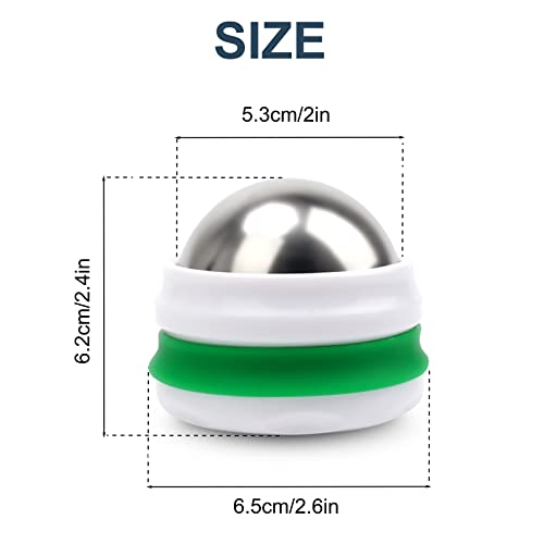 AHIER Cold Massage Roller Ball, Stainless Steel Cold Therapy Relief Tool - color: Green White