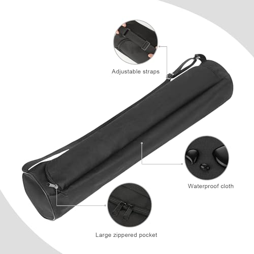 EVEME Yoga Mat Bag for Women & Men,Travel Yoga Gym Bag for 1/4" 1/3" Thick Exercise Yoga Mat,Fitness mat bag,sprot mat pouch - color: Extra Large-Black
