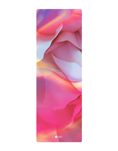 YOGA DESIGN LAB | The Combo Yoga Mat | 2-in-1 Mat+Towel | Eco Luxury | Ideal for Hot Yoga, Power, Bikram, Ashtanga, Sweat | Studio Quality | Includes Carrying Strap! - color: Rose, size: 3.5mm