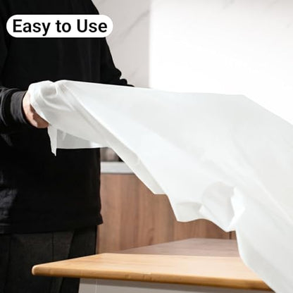 Auros 10-Pack Plastic Tablecloths, 54x108 Inch Disposable Table Covers, 8FT | Rectangle Waterproof & Throw Away Table Cloth, Easy Cleanup for Party, Wedding, Graduation, Picnic, Fits 6-8ft Tables, White - color: Pure White, size: 54" X 108" Rectangle