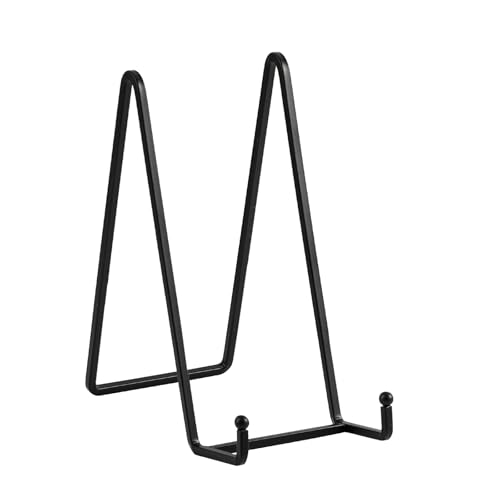 Plate Holder Easel Display Stand - 8 inch Metal Plate Stands for Display - Tabletop Picture Stand - Black Iron Easels for Display Pictures | Photo Frames | Book | Decorative Plates | Plaque -2 Pack - size: 8 inch (2 pack)