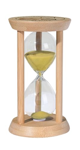 SuLiao Wooden Sand Timer 30 Minute Hourglass, Beech Gold Sand Clock, Small Watch 30 Min Timer, Reloj De Arenai, Hour Glass Sandglass for Home, Office, Decorative, Game, Classroom - color: Gold, size: 30 Min