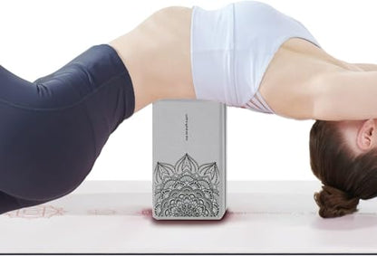 nuveti Yoga Blocks Set of 2, High Density Yoga Brick Foam Blocks to Improve Strength, Flexibility and Balance Brick Foam Blocks - color: Grey