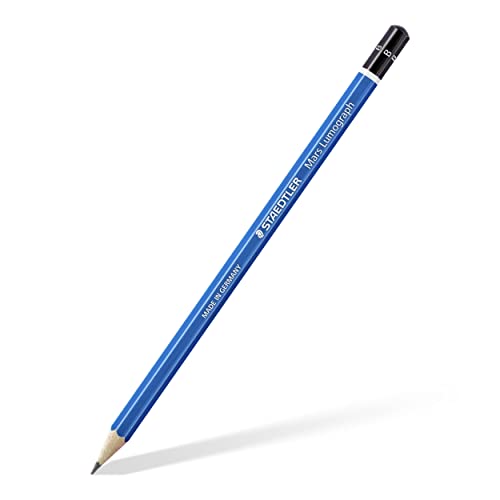 STAEDTLER Mars Lumograph B Graphite Art Drawing Pencil, 6 Pencils | for Sketching and Shading, Break-Resistant Premium Woodcase Drawing Pencils, 6-Piece Set - style: B