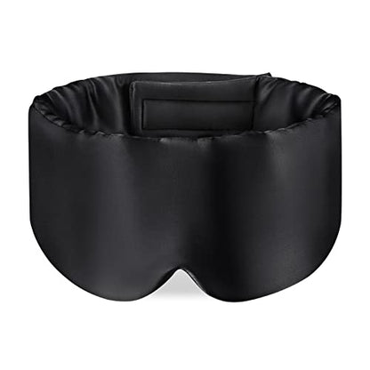 Zenssia 100% Mulberry Silk Sleep Mask Eye Mask for Men and Women, Black - color: Black