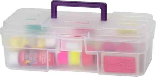 Akro-Mils 12-Inch ProBox Plastic Art Supply, Hobby or Craft Storage Toolbox, Model 09912CLPUR, (12" x 5-1/2" x 4"), Clear (Pack of 6) - size: 6 Pack