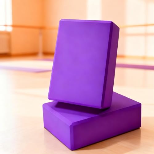 Non-Slip High-Density Yoga Foam Block – Balance & Support for Yoga, Pilates & Meditation - color: PURPLE