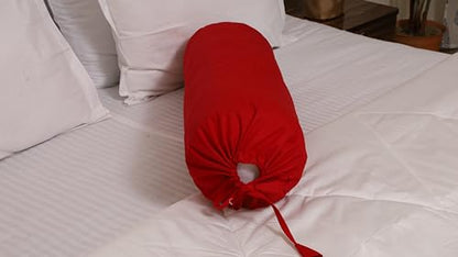 Bolster removable cover cotton (Burgundy, 6" x 16" (15cm x 40 cm)) - size: 6" x 16" (15cm x 40 cm)