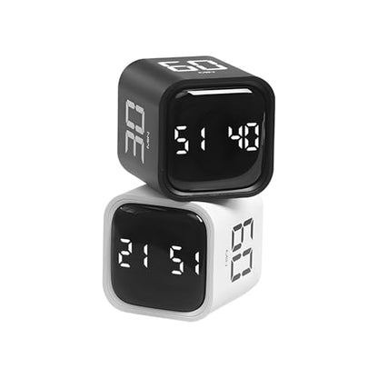 Qumox Pomodoro Timer, Cube Productivity Timer with Adjustable Sound and Vibration Alert, Ideal for Work, Office, ADHD, Study, and Tasks - 5/10/30/60 Minutes & Custom Countdown - Black - color: Black