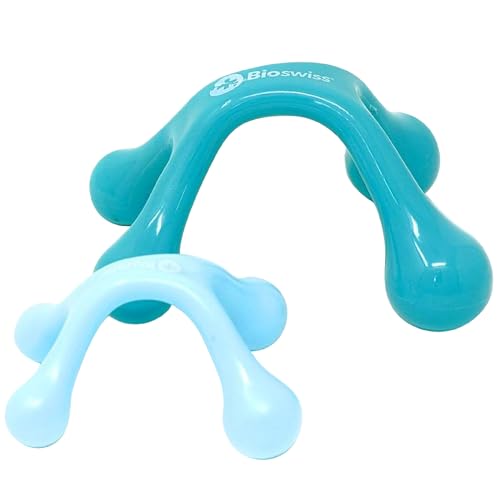 BioSwiss 2-Pack Handheld Full Body Massager, 4-Leg Pressure Point Tool for Back, Neck, and Shoulder, Includes 1 Large and 1 Small - style: 2-Pack Full Body Massager