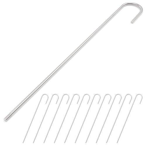 10Pcs Set of 12 Changeable Hand-Forged Handles | 304 Stainless Steel, 12" Long Handle, Compatible with All 1/2", 3/4", 1", and 1 1/4" PKPKAUT Branding Irons - size: 10PCS 12" Hand-forged Handle Set