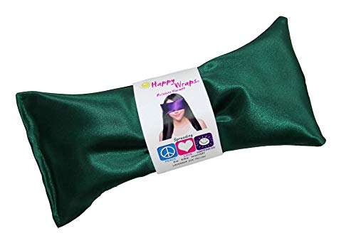 Lavender Eye Pillow - Hot Cold Weighted Eye Pillows for Relaxation, Sleep, Stress, Migraine Relief, Yoga - Aromatherapy Gifts for Women, Birthday, Teachers, Made in USA by Happy Wraps - Emerald - color: Emerald
