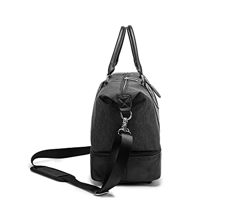Kinmac Travel Duffel Bag,Sports Gym Yoga Duffel Bag Weekender Overnight Totes Bag (Black) - color: Black