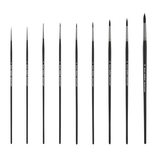 Black Swan Synthetic Red Sable Round Paint Brushes - Round Size # 0 - Professional Quality Long Handle Paint Brushes for Oil, Heavy Body Media and Acrylic - Artists of All Levels - size: Size 0