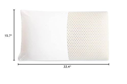 Artka Talalay Latex Sleeping Pillow, Soft Bed Pillow with Cotton Pillowcase Helps Relieve Pressure, Premium Pillow for Side, Back, and Stomach Sleepers to Get a Restful Sleep (King Size (7.0'' H)) - size: King (Low Loft)