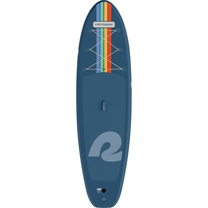 Retrospec Weekender Inflatable Stand Up Paddle Board Includes Paddle, Pump, and Accessories 10’6” Lightweight iSUP, Puncture Resistant Inflatable Paddle Board for Adults - color: Navy Zion