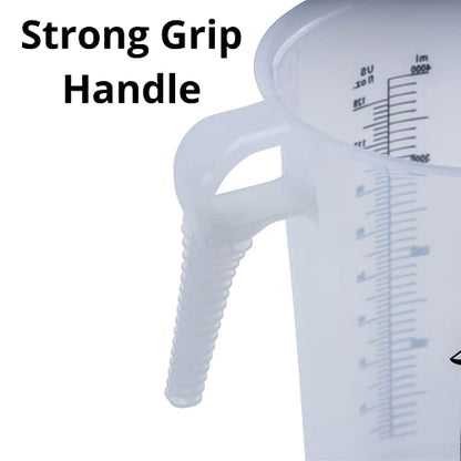 Half Gallon 64oz (2 quart) Measure Pitcher- Conversion Chart-Strong Food Grade - Resistant to Chemicals- Great for Lawn, Pool & Spa, Ag, Home Hobbies, Lye, Cooking, Shop Motor Oil Fluids Made In USA - size: 64 oz