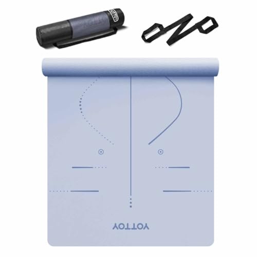 YOTTOY Yoga Mat, 72"x 32"x1/3" Extra Wide Non-Slip Exercise Fitness Yoga Mats,Eco-Friendly TPE Exercise Mats for Women Men Home Workout with Strap Bag - color: Nile