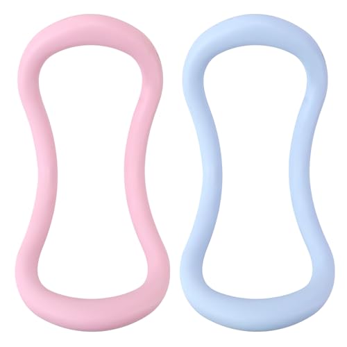 Set of 2 Yoga Rings for Leg, Calves, Calf Pilates, Fitness Circle Equipment for Women, Resistance Stretch Circles Tool with Massage Points, Home Exercise Workout Training Support Sport