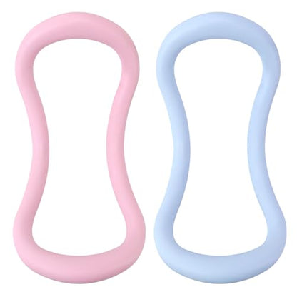 Set of 2 Yoga Rings for Leg, Calves, Calf Pilates, Fitness Circle Equipment for Women, Resistance Stretch Circles Tool with Massage Points, Home Exercise Workout Training Support Sport