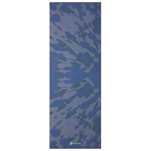 Gaiam Premium Yoga Mat, 6mm Thick Print Mat | Premium 6mm thick cushioning for joint support. Non-slip print design for yoga, Pilates & floor workouts. - color: Tie Dye Blast