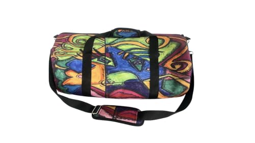 Large Rainbow Colored Gym Travel Duffle Bag | Waterproof, Shoe Compartment, Wet Pocket, Phone & Key Pockets