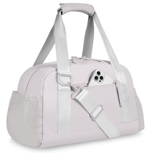 Mini Gym Bag for Women Girls Small Gym Tote Bag with Wet Compartment Waterproof Travel Duffle Bag Cute Workout Sport Bag - color: Grey-14in