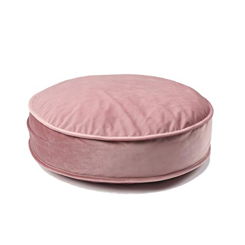 Round Floor Pillow Cover Velvet Throw Seating Pouf Yoga Meditation Cushion Plush Case Reading Room Decor Cover Only (19.7IN, Dusty Rose) - color: Dusty Rose, size: 19.7" x 19.7" (Pack of 1)