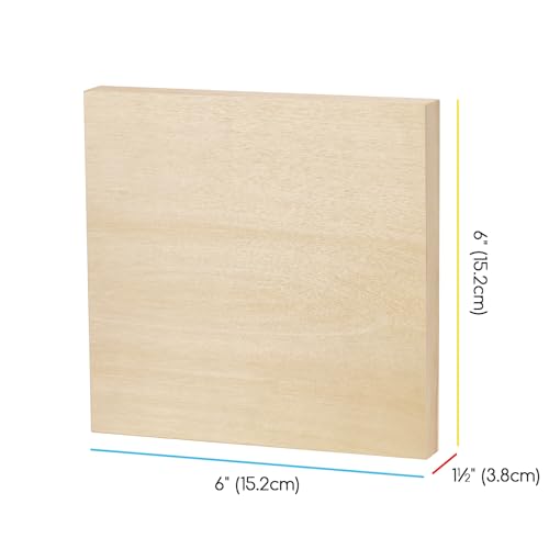 MEEDEN Unfinished Wood Canvas Board:6x6 Canvas Panel Pack of 4 | 1-1/2" Deep Wooden Panel Board, Blank Cradled Wood Art Board for Painting - Rectangle - size: 6"x6"- 4 Pack