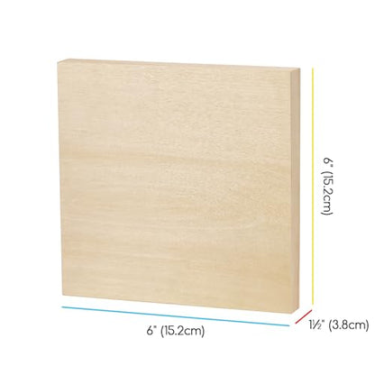 MEEDEN Unfinished Wood Canvas Board:6x6 Canvas Panel Pack of 4 | 1-1/2" Deep Wooden Panel Board, Blank Cradled Wood Art Board for Painting - Rectangle - size: 6"x6"- 4 Pack