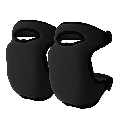 2 Pack Gardening Knee Pads Soft Comfort Kneeler Knee Protective Cushions Ultra Thick Memory Foam Anti-slip Adjustable Knee Braces Kneepads for Gardener Cleaning Kneeling Scrubbing Floors Work Pruning (Black) - color: Black