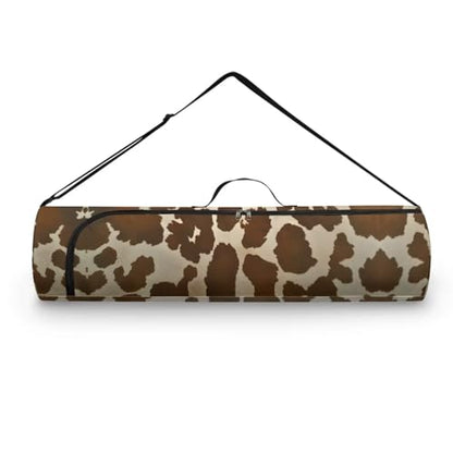 Yoga Mat Bag for Women & Men Full-Zip Yoga Mat Carrier Bag for Class Workout Park with Adjustable Strap - color: Cowhide Print