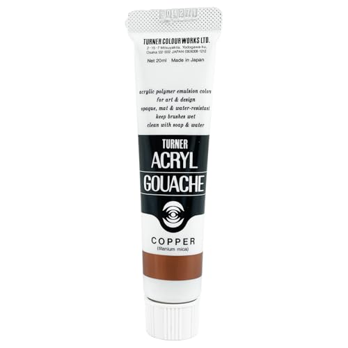 Turner Colour Works Acryl Gouache Artist Acrylic Paint - Single 20 ml Tube - Copper - color: Copper, size: 0.7 Fl Oz (Pack of 1)