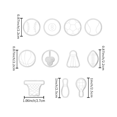 Sports Polymer Clay Cutters Set – Molds, Clay Cutters for Polymer Clay, Clay Earring Tools - color: G color