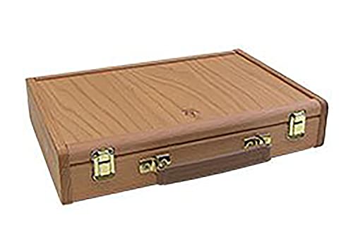 Creative Mark Capri Deluxe Wood Artist Paint Box - Storage for Art Supplies, Paints, Mediums, Brushes, Compartment Storage, Lightweight, Travel - [Oil-Stained - Natural Finish] - color: Elm