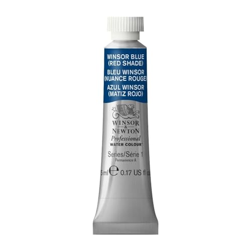 Winsor & Newton Professional Watercolor, 5ml Tube, Winsor Blue (Red) | Unrivalled Transparency, Single Pigment Vibrant Colors, Archival Permanence, Heritage Watercolors, Finest Pigments - color: Winsor Blue Red Shade, style: 0.17-oz Tube