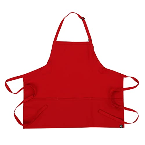 Chef Works Unisex Three Pocket Apron - color: Red