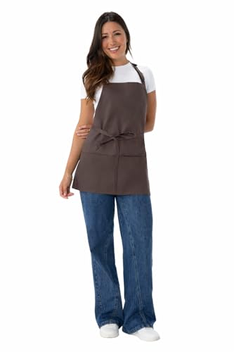 Chef Works Unisex Three Pocket Apron - color: Espresso