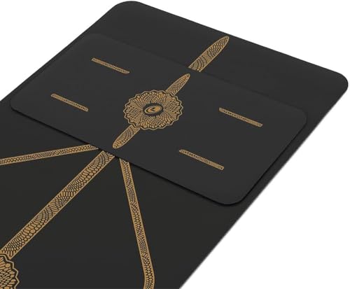 Liforme Yoga Pad - Revolutionary Alignment System, Advanced Non-Slip Grip - color: Black and Gold