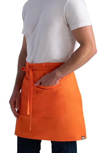 Chef Works Unisex Half Bistro Server Apron - color: Tangerine