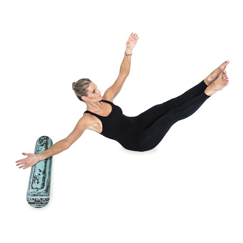 OPTP Lo Rox Foam Roller – Moderately Firm Density, Round, Teal, 36" x 6" | From fascia and alignment expert Lauren Roxburgh, foam roller for exercise, self-massage & muscle recovery, moderately firm