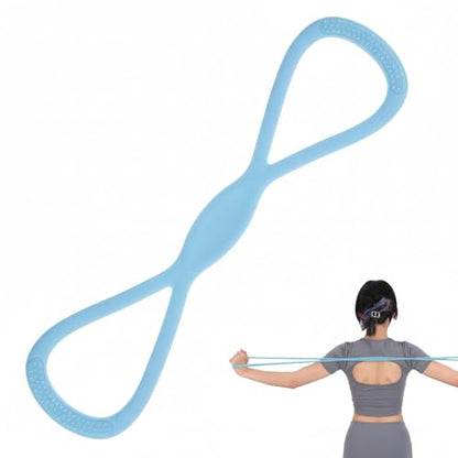 Arm Resistance Bands 8 Shaped Resistance Bands with Handles for Shoulder Back Arm Workout for Yoga Fitness Equipment - color: Blue