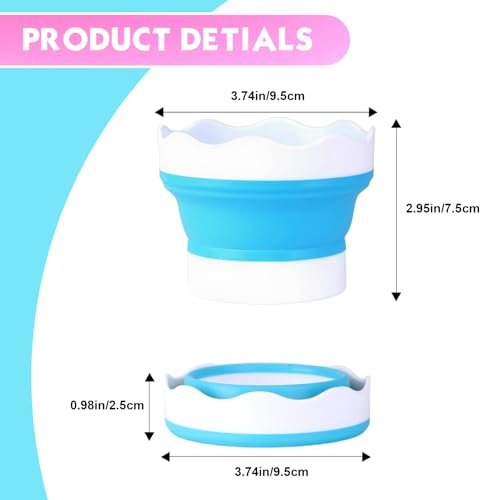 4PCS Collapsible Paint Cup, Paint Water Cup Collapsible Water Cups | Colorful Foldable Paint Cups, Silicone Portable Painting Water Cup, for Watercolor Oil Painting (4 Colors) - color: Green, Purple, Orange, Blue