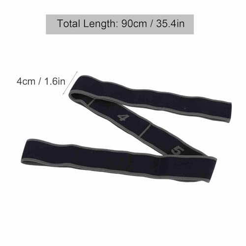 Exercise Strap Yoga Stretch Assist Strap with 8 Numbered Loops, Band for Yoga Pilates Dance and Gymnastics Workout, People Dancing Assistance(Grey)